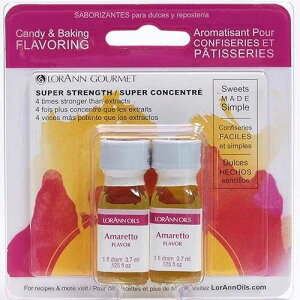 LorAnn Oils LorAnn Amaretto SS Flavor, 1 dram bottle (.0125 fl oz - 3.7ml - 1 teaspoon) - Twin pack blistered