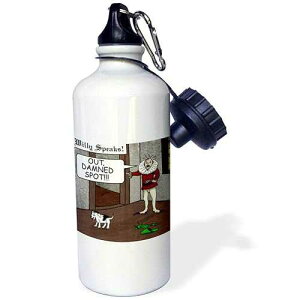 3dRose Out Damned Spot Humor Shakespeare Cartoon X|[cEH[^[{gA21IXAzCg 3dRose Out Damned Spot Humor Shakespeare Cartoon Sports Water Bottle, 21 oz, White