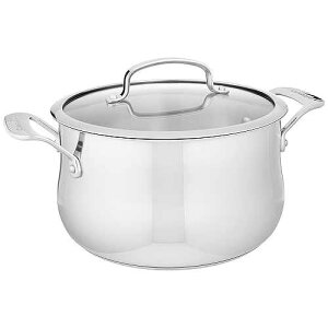 Cuisinart Contour Stainless 5-Quart Dutch Oven with Glass Cover, Silver