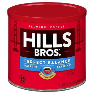 Hills Bros Perfect Balance Ground Coffee, Medium Roast,Full-Bodied Classic Rich Taste, Half the Caffeine, 23 Oz