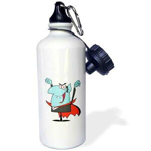 3dRose Count Dracula Vampire Sports Water Bottle, 21 oz, White