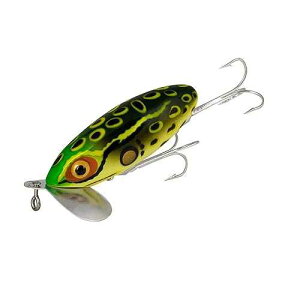 Arbogast Jitterbug Topwater Bass Fishing Lure, Excellent for Night Fishing, Bull Frog, 2 1/2 3/8 oz