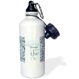 3dRose "Serenity Prayer Word Art Zebra Print" Sports Water Bottle, 21 oz, White