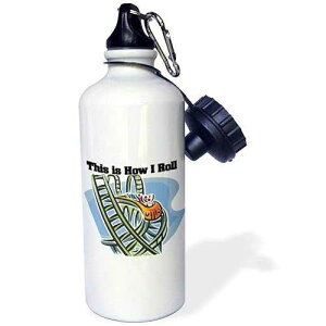 3dRose This Is How I Roll Roller Coaster Sports Water Bottle, 21 oz, White