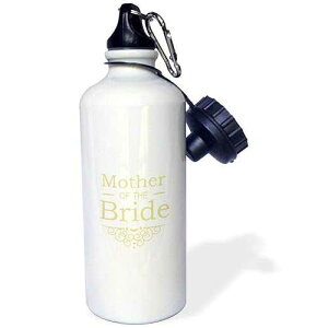 3dRose Mother of the Bride for gold Wedding-part of matching marriage party ceremony set-classy swirls Sports Water Bottle, 21 oz, White