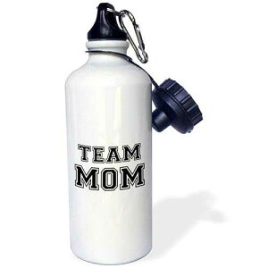 3dRose Team Mom-black and white retro sporty or college sports font-gifts for moms good for mothers day Sports Water Bottle, 21 oz, White