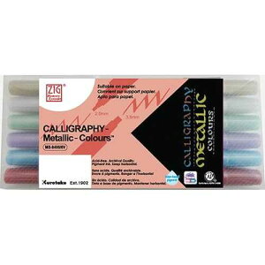 Zig MS-8400/6V Marker, 6 Count (Pack of 1), Metallic Assorted