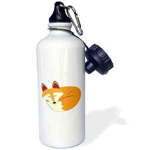 3dRose Cute Sleeping Red Fox Sports Water Bottle, 21 oz, Multicolor