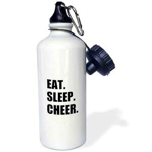 3dRose Eat Sleep Cheer-Passionate Fun Cheerleader Team Sports Water Bottle, 21Oz, Multicolored