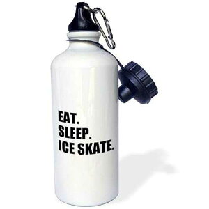3dRose Eat Sleep Ice Skater Gifts for Skating Enthusiast-Black Text Sports Water Bottle, 21 oz, Multicolor