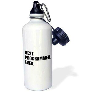 3dRose Best Programmer Ever, Fun Gift for Talented Computer Programming, Text Sports Water Bottle, 21 oz, Multicolor