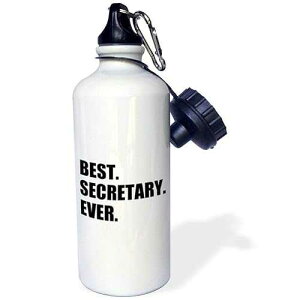3dRose Best Ever, Fun Gift for Talented Secretaries, Black Text Sports Water Bottle, 21 oz, Multicolored