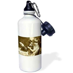 3dRose Print of Cute Bumble Bee Cartoon On Dots Sports Water Bottle, 21Oz, Multicolored