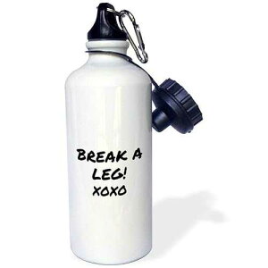 3dRose Break A Leg XOXO Theater, Actor, Show Business Good Luck Message Note Sports Water Bottle, 21Oz, Multicolored