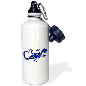 3dRose wb_196094_1 Blue Spotted Gecko Lizard Art Sports Water Bottle, Multicolor, 21 oz