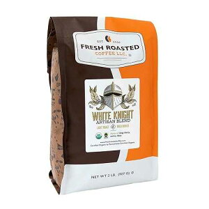 Fresh Roasted Coffee, Organic White Knight, 2 lb (32 oz), Light Roast, Fair Trade Kosher, Whole Bean