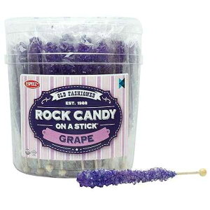 Espeez Extra Large Rock Candy Sticks: 36 Purple Crystal Rock Candy Sticks - Grape - Individually Wrapped for Party Favors, Candy Buffet, Showers, Receptions, Bridal and Baby Showers