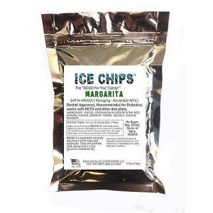 ICE CHIPS Xylitol Candy in Large 5.28 oz Resealable Pouch; Low Carb & Gluten Free (Margarita)
