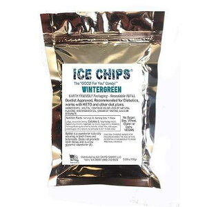 ICE CHIPS Xylitol Candy in Large 5.28 oz Resealable Pouch; Low Carb & Gluten Free (Wintergreen)