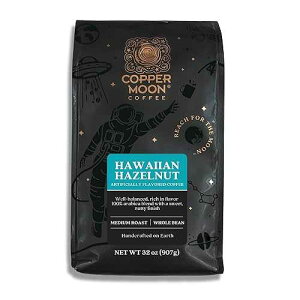 Copper Moon Medium Roast Whole Bean Coffee, Hawaiian Hazelnut Blend, 2 Lb