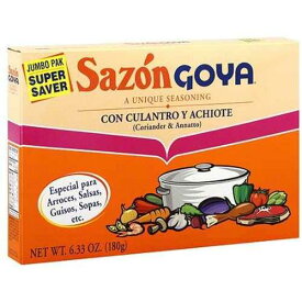 ゴーヤ・サゾン、コリアンダーとアナトー入り、6.33オンス サゾン・コン・クラントロ・イ・アキオーテ (2パック) Goya Sazon With Coriander & Annatto, 6.33 oz Sazon con Culantro y Achiote (2 packs)