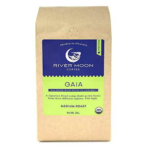River Moon Coffee ~fBA[XgASR[q[A2|hAUSDAFI[KjbNAGMOAڎA100%ArJAX[XKCAuh River Moon Coffee Medium Roast, Whole Bean Coffee, 2 lbs., USDA Ce