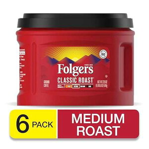 22.6 IX (6 pbN)ALjX^[AtHW[Y NVbN [Xg R[q[A~fBA [Xg OEh R[q[A22.6 IXA6  22.6 Ounce (Pack of 6), Canister, Folgers Classic Ro