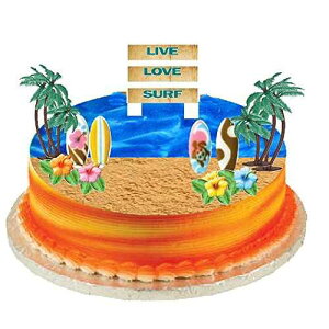 T[tP[Lgbp[AHpVK[T[t{[hAHpVK[nCrXJX̉ԁAV̖؁AT[tTCt CakeSupplyShop Celebrations Surf Cake Topper with Edible Sugar Surfboards, Edible Sugar Hibiscus F,