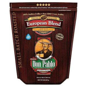 Don Pablo European Blend - Dark Roast Gourmet Coffee - 100% Arabica Whole Bean, Non-GMO, Low Acidity, 907g (2LB) Bag Cafe Don Pablo Don Pablo European Blend - Dark Roast Gourmet Coffee - 100% Arabica Whole Bean,