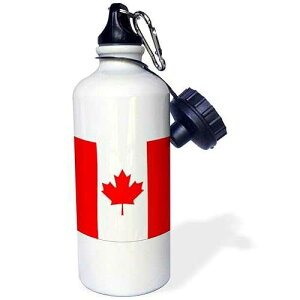 3dRose Canadian Flag Sports Water Bottle, 21 oz, White