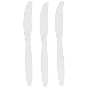 Amscan Big Party Pack Frosty White Plastic Knives - Pack of 100