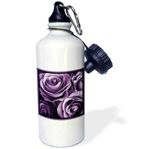 3dRose Close up of dreamy lavender purple rose bouquet Sports Water Bottle, 21 oz, White