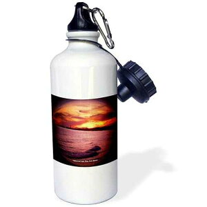 3dRose "Sunset in Cape May" Sports Water Bottle, 21 oz, White