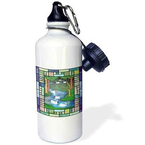 3dRose Seven Swans A-Swimming-Animal, The Twelve Days of Christmas, Swan, Christmas, Swan Art, Swans Sports Water Bottle, 21 oz, White