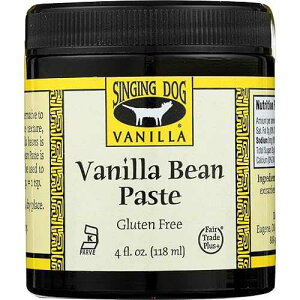 Singing Dog Vanilla: Gluten-Free Vanilla Bean Paste - 4 Fluid Ounce Jar, All-Natural, Non-GMO, Corn-Free, Kosher, Vegan, Packaged in Allergen-Free, USA Facilities, Sustainably-Sourced Vanilla Beans
