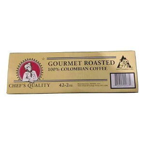 シェフズ クオリティ グルメ ロースト 100% コロンビア コーヒー - 粉砕 - 2 オンス パケット 42 個 Chef's Quality Gourmet Roasted 100% Columbian Coffee - Ground - 42 2 Ounce Packets