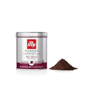 illy Ground Coffee Espresso - 100% Arabica Coffee Ground Intenso Dark Roast Warm Notes of Cocoa & Dried Fruit - Rich Aromatic Profile - Precise Roast - No Preservatives 4.4 Ounce