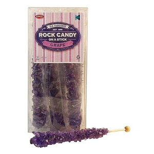 Extra Large Rock Candy Sticks: 12 Grape Lollipop - Purple Rock Candy Sticks - Individually Wrapped - Espeez Rock Candy Sticks for Candy Buffet, Birthdays, Weddings, Receptions, Bridal and Baby Showers