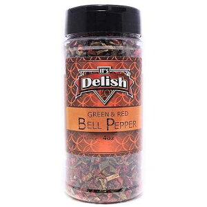Dried Red and Green Bell Peppers Mix by It's Delish, 3 Oz. Medium Jar