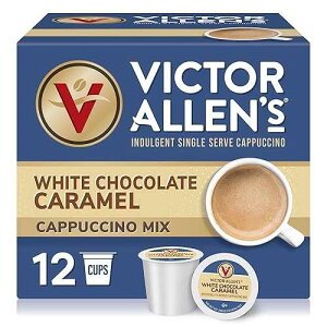 Victor Allen's Coffee White Chocolate Caramel Flavored Cappuccino Mix, 12 Count, Single Serve Coffee Pods for Keurig K-Cup Brewers