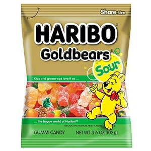 �n���{�[ �O�~ �L�����f�B�A�T���[ �S�[���h �x�A�A3.6 �I���X (12 �p�b�N) Haribo Gummi Candy, Sour Gold Bears, 3.6 ounce (Pack of 12)