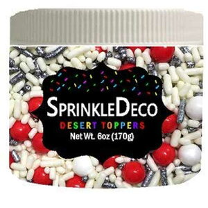 Sprinkle Deco Winter Berry Frost Edible Decoration Glitter Sprinkles & Confetti Cake Cookie Cupcake IceCream Donut Decoration Quins - 6oz Jar