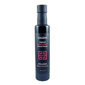 Kouzini Ultra Premium Raspberry Balsamic Vinegar, Aged Balsamic Vinegars from Modena, Italy, Premium, Smooth & Full-Bodied Flavor, 250ml Bottle
