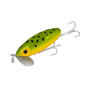 Arbogast Jitterbug Topwater Bass Fishing Lure, Excellent for Night Fishing, Frog Yellow Belly, 2 1/2" 3/8 oz