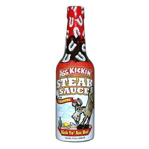 Ass Kickin' Spicy Steak Sauce with Habanero 10 oz. Premium Gourmet Steak Sauce with Hot Pepper Perfect for Hot Sauce Fans Try if You Dare!