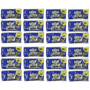 Now and Later �u���[���Y�x���[�����L�����f�B �g�D�G���e�B�t�H�[ 6 ����o�[ Now and Later Blue Raspberry Flavored Candy Twenty-Four 6-Piece Bars