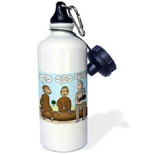 3dRose Dr. Jane Goodalls 50th anniversary at GDI monkey business Sports Water Bottle, 21 oz, White