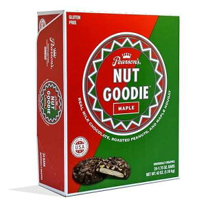 Pearson's Nut Goodie Cluster Bar Roasted Peanuts, Real Milk Chocolate, and Maple Nougat Pack of 24 Individually Wrapped