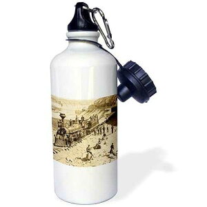 3dRose Scenes From The Union Pacific Railroad Sports Water Bottle, 21 oz, White