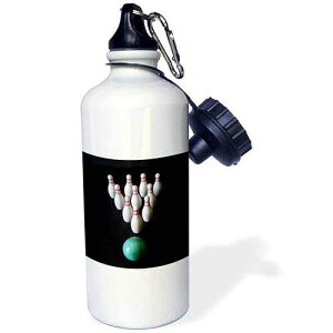 3dRose "Love Bowling" Sports Water Bottle, 21 oz, White